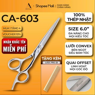   SALE1.1 TẶNG LƯỢC PRO25 Kéo Cắt Tóc AKAFUJI CA 603 SIZE 6.0 inches Thép Nhật Cao Cấp MIỄN PHÍ KHẮC TÊN BH 1 NĂM 
