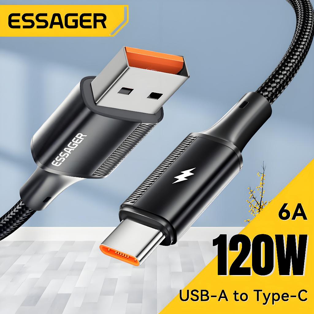 ESSAGER Cáp USB 120W Type C Sạc nhanh cho Cáp sạc nhanh Xiaomi 6A