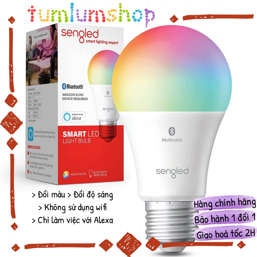Bóng đèn Led thông minh đổi màu Sengled Smart LED Light Bulb xài điện 100V