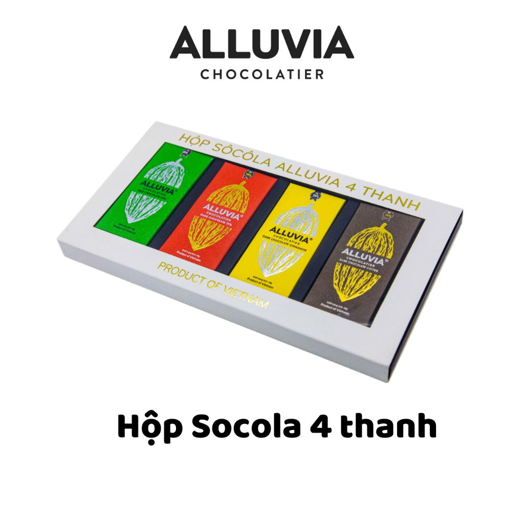 Hộp Quà Tặng Mekong Essence Alluvia Gồm 4 Thanh Socola 30g, Mekong Essence Alluvia Chocolate Gift Bo