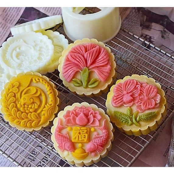 Khuôn trung thu 4 mặt hoa, cá chép 200gr - 230gr