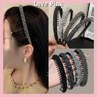 Băng đô cài tóc nhựa dẻo đính đá bờm tóc có răng chống trượt cho nữ (BDD193)