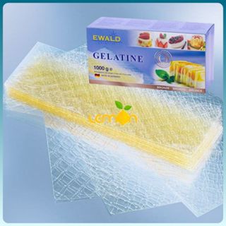1Kg Gelatine dạng lá hiệu Ewald của Đức (3.4g/lá) làm đông bánh kẹo, thạch, panna cotta - Date xa