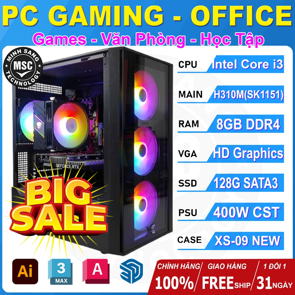 Bộ Máy Tính Bàn PC Gaming - Văn Phòng Giá Rẻ Học Tập - Giải Trí  - Làm Việc - ZOOM - Edit Capcut