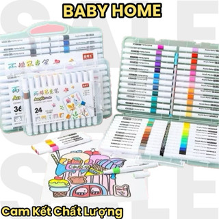 Bút Màu Acrylic Marker 12/18/24/36/48/60 Cao Cấp Màu Sắc Tươi Sáng - Bút Lông Màu