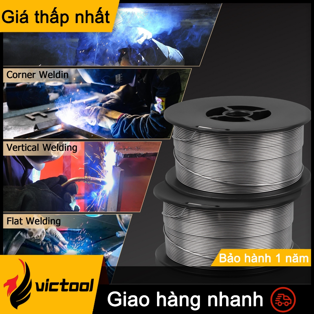 Dây Hàn Lõi Thuốc E71T-GS 0.8mm - Chống Gió Cấp 4, Bắn Tung Tóe Thấp, Hàn Thép Cacbon & Hợp Kim