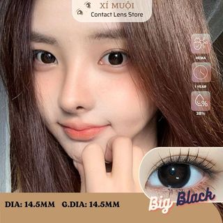  Lens Mắt Cận Màu Đen Giãn Tròng To Nhỏ có đủ độ,Kính Áp Tròng Màu phù hợp đi học,đi làm 