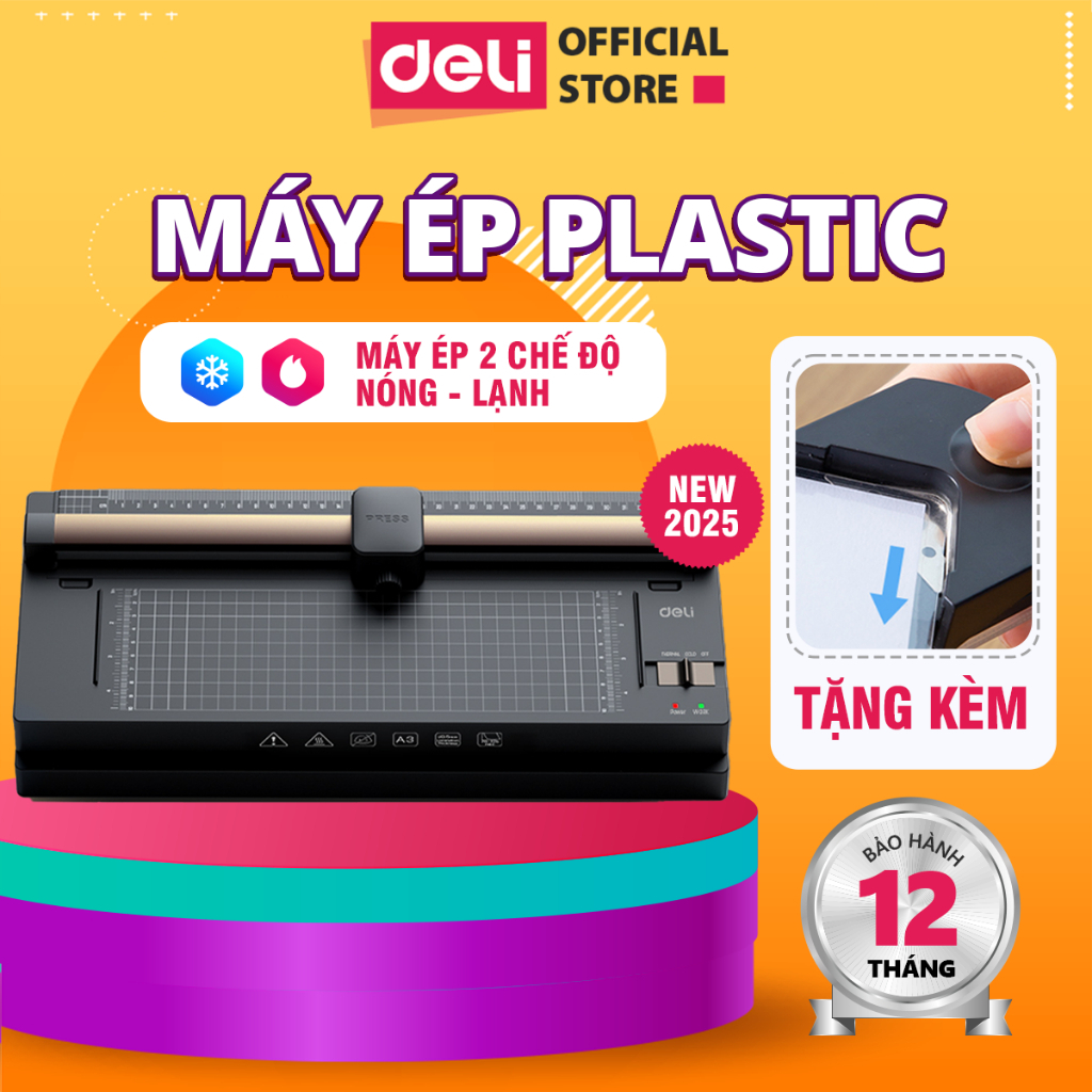[TẶNG BỘ CẮT + BO GÓC] Máy Ép Plastic A3 Công Suất Lớn 600W, Máy Ép Plastic 2 Chế Độ Nóng Lạnh Cao C