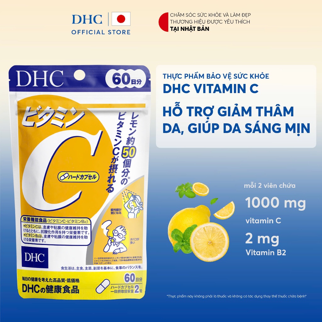 [Live] Viên uống DHC Vitamin C hỗ trợ sáng da (60 ngày) - TPBVSK DHC VITAMIN C HARD CAPSULE | BigBuy360 - bigbuy360.vn
