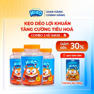 Combo 3 Hũ Kẹo Dẻo Lợi Khuẩn HURO PROBIOTICS Hũ 168g