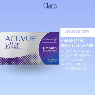  Kính áp tròng 1 tháng không màu Acuvue Vita lens cận thị trong suốt giãn tròng cho nữ chụp kỷ yếu 
