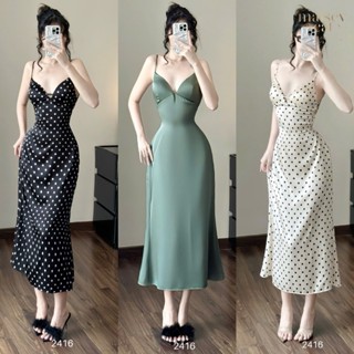 [MAISEY 2416] Đầm lụa hở lưng đan dây quyến rũ – Đầm maxi gợi cảm dự tiệc, du lịch biển