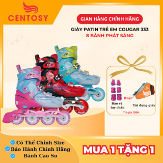[TẶNG BẢO HỘ] Giày Patin 8 Bánh Phát Sáng Centosy Cougar 333 Cho Trẻ Em, Patin Có Phanh An Toàn