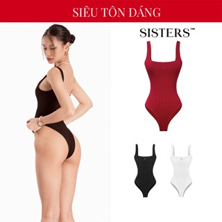 Bodysuit nữ hở lưng SISTERS dây mảnh cổ vuông màu đen, trắng, đỏ ôm sát tôn dáng Soft SIS-CLUB I SS4-J1
