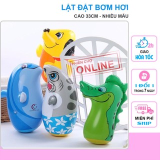 [KHO SỈ] Lật Đật Bơm Hơi 33cm, Đồ Chơi Bơm Hơi Hình Con Vật (Có Túi Cát)>