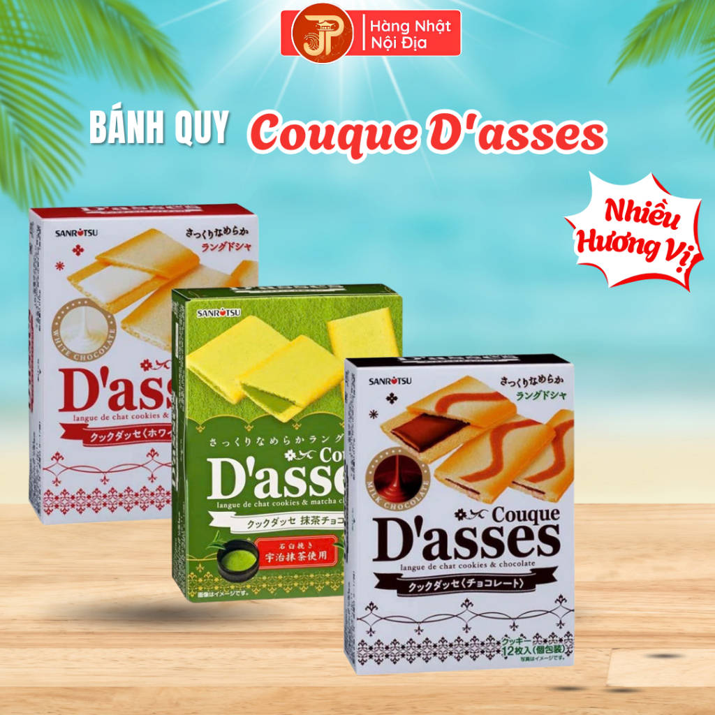 Bánh Quy Kem Nhật Bản Couque D'asses Hương Vị Đa Dạng Trà Xanh , Soco;a - Nhập Khẩu Nhật Bản