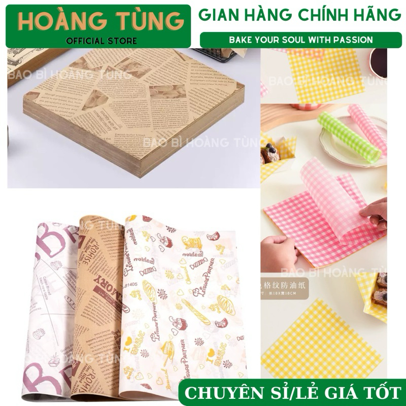 Combo 100 Giấy Nến Lót Hộp Bento, Hộp Bã Mía, GIẤY THẤM DẦU