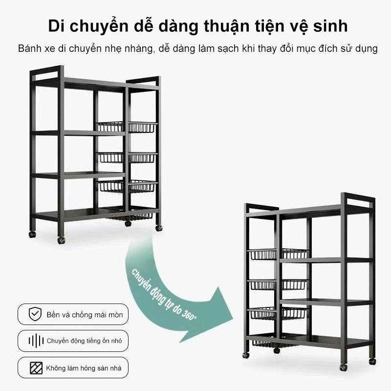 Kệ Để Đồ Nhà Bếp Kệ Đựng Đồ Nhiều Tầng 【100% sắt 】Kệ bếp Có thể chịu được 500kg | BigBuy360 - bigbuy360.vn