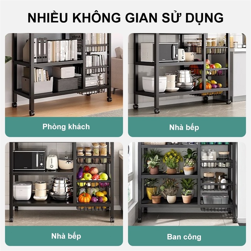 Kệ Để Đồ Nhà Bếp Kệ Đựng Đồ Nhiều Tầng 【100% sắt 】Kệ bếp Có thể chịu được 500kg | BigBuy360 - bigbuy360.vn