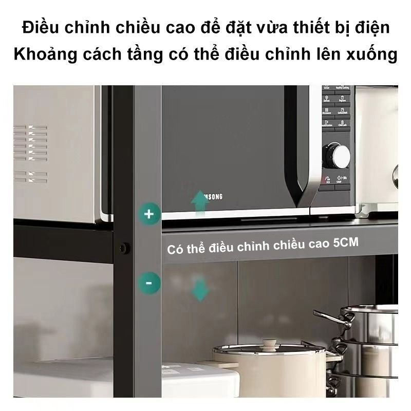 Kệ Để Đồ Nhà Bếp Kệ Đựng Đồ Nhiều Tầng 【100% sắt 】Kệ bếp Có thể chịu được 500kg | BigBuy360 - bigbuy360.vn