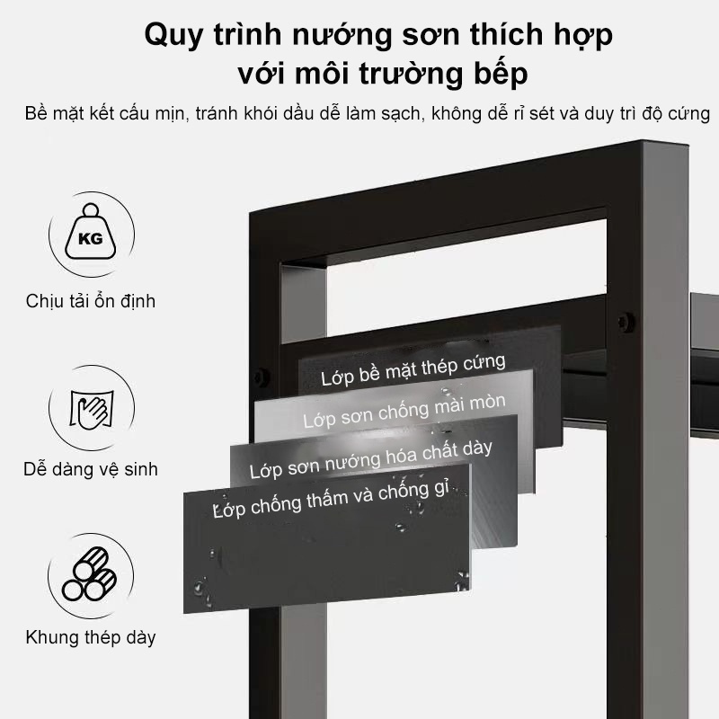 Kệ Để Đồ Nhà Bếp Kệ Đựng Đồ Nhiều Tầng 【100% sắt 】Kệ bếp Có thể chịu được 500kg | BigBuy360 - bigbuy360.vn