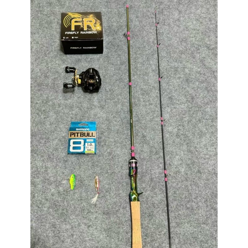 Combo Cần Câu UL Titan & Máy Ngang FR200 – Tặng Dây PE x8, Mồi Thìa, Cá Sắt, 5 Khóa Snap