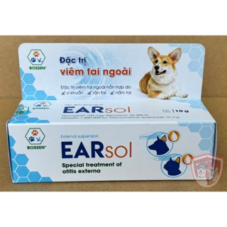 Earsol - BOSSEN - Dung dịch nhỏ tai giảm viêm tai, nấm tai, rận tai cho chó mèo - Tuýp 10g