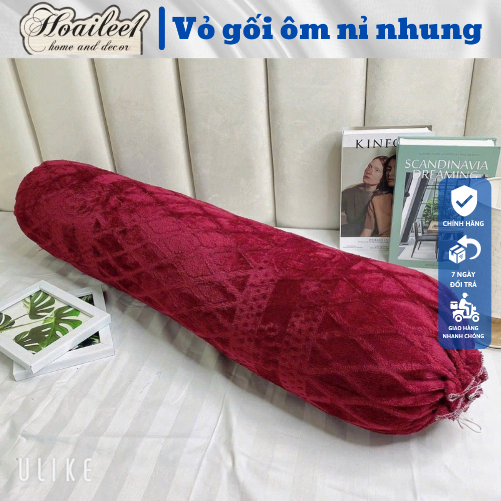 Vỏ gối ôm nỉ nhung COCO kích thước 35x100cm, áo gối ôm mềm mịn mát an toàn với mọi loại da