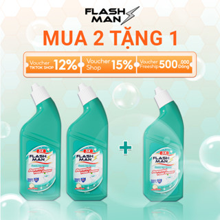 [MUA 2 TẶNG 1] Nước Tẩy Bồn Cầu Flashman 500g – Diệt Khuẩn 99.9% – Khử Mùi, Tẩy Sạch Vết Bẩn