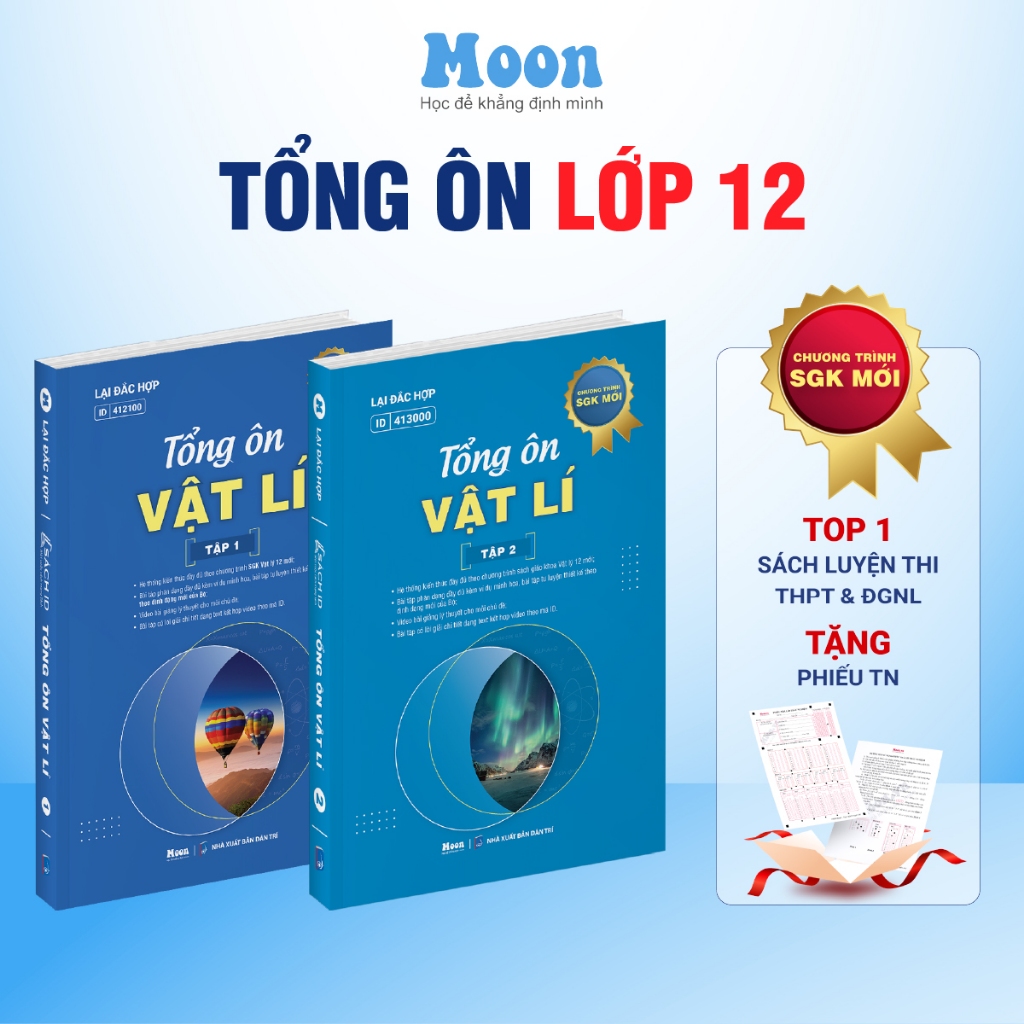 Sách Tổng ôn vật lý lớp 12 ôn thi thpt 2026 bản mới nhất moonbook