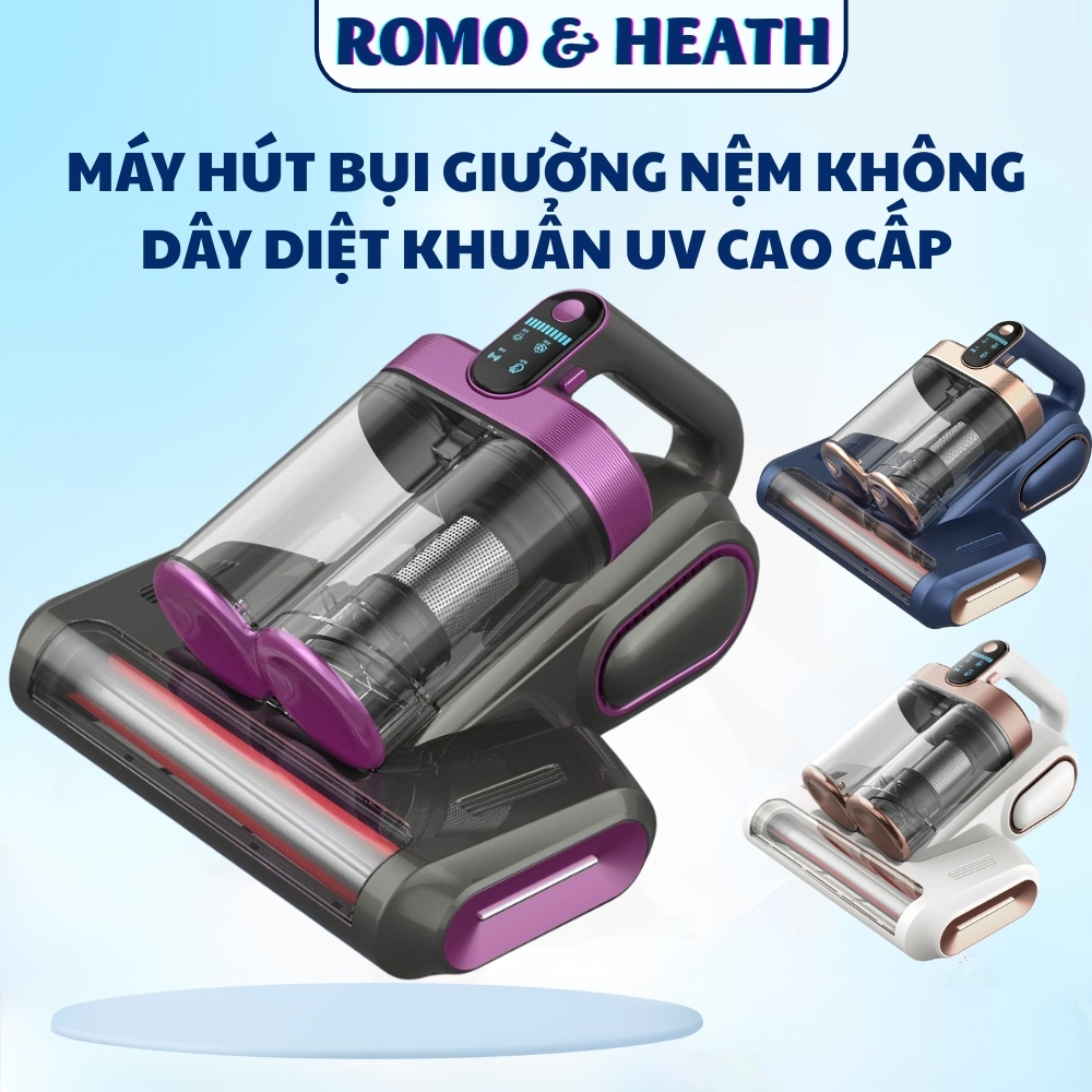 Máy Hút Bụi Giường Nệm Diệt Khuẩn UV Cầm Tay Không Dây – Lực Hút Mạnh 13000PA, Hút Tóc & Bụi Mịn, Thông Minh Thế Hệ Mới