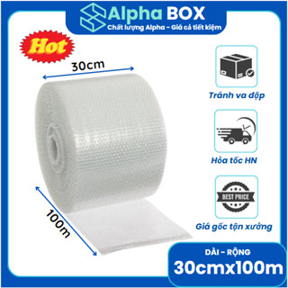 Xốp Chống Sốc 30cmx100m, Cuộn Xốp Bong Bóng Khí Gói Hàng Tránh va đập bảo vệ hàng hóa - ALPHA BOX
