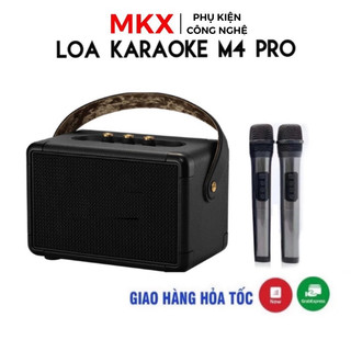  Loa Bluetooth Karaoke M4 pro Kèm 2 Micro Không Dây Hỗ Trợ Hiệu Ứng Đổi Giọng USB Thẻ Nhớ TF và Cổng AUX Nhỏ Gọn Nhẹ. 