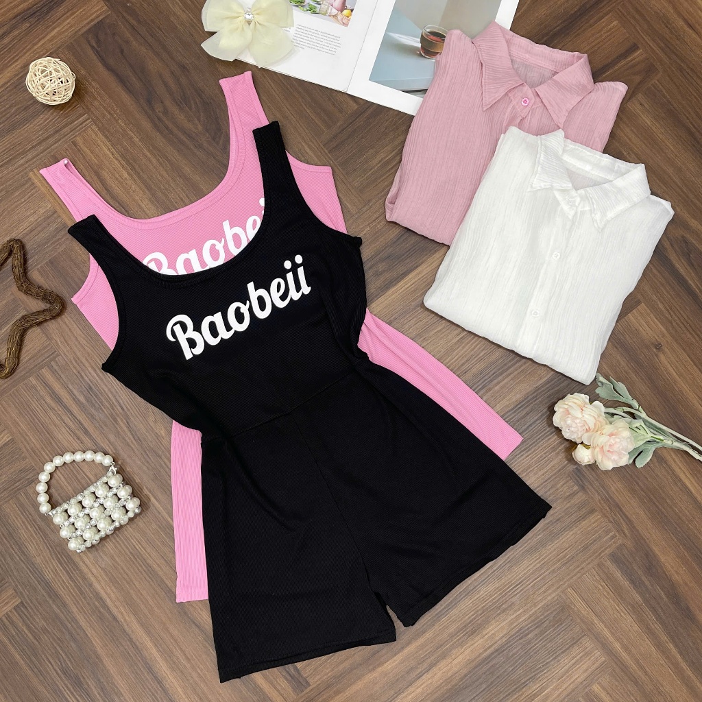 Set Bộ Jump Thun Tăm in Chữ Đùi Nữ Bigsize Kèm Áo Sơ Mi Voan Tay Dài Hot Hit Nữ Cao Cấp Xinh Đẹp San