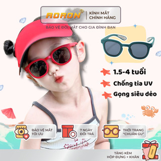 Kính Mát Cho Bé AORON Gọng Vuông Tròn Chống Tia UV Bảo Vệ Mắt Màu Sắc Dễ Thương Tròng Phân Cực Cho Bé Trai Bé Gái AK163