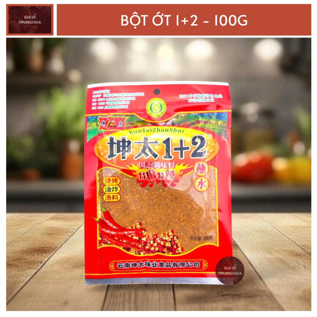 Gói 100g - Bột Ớt 1+2 -  Bột ớt trộn tổng hợp 1+2 Trung Quốc