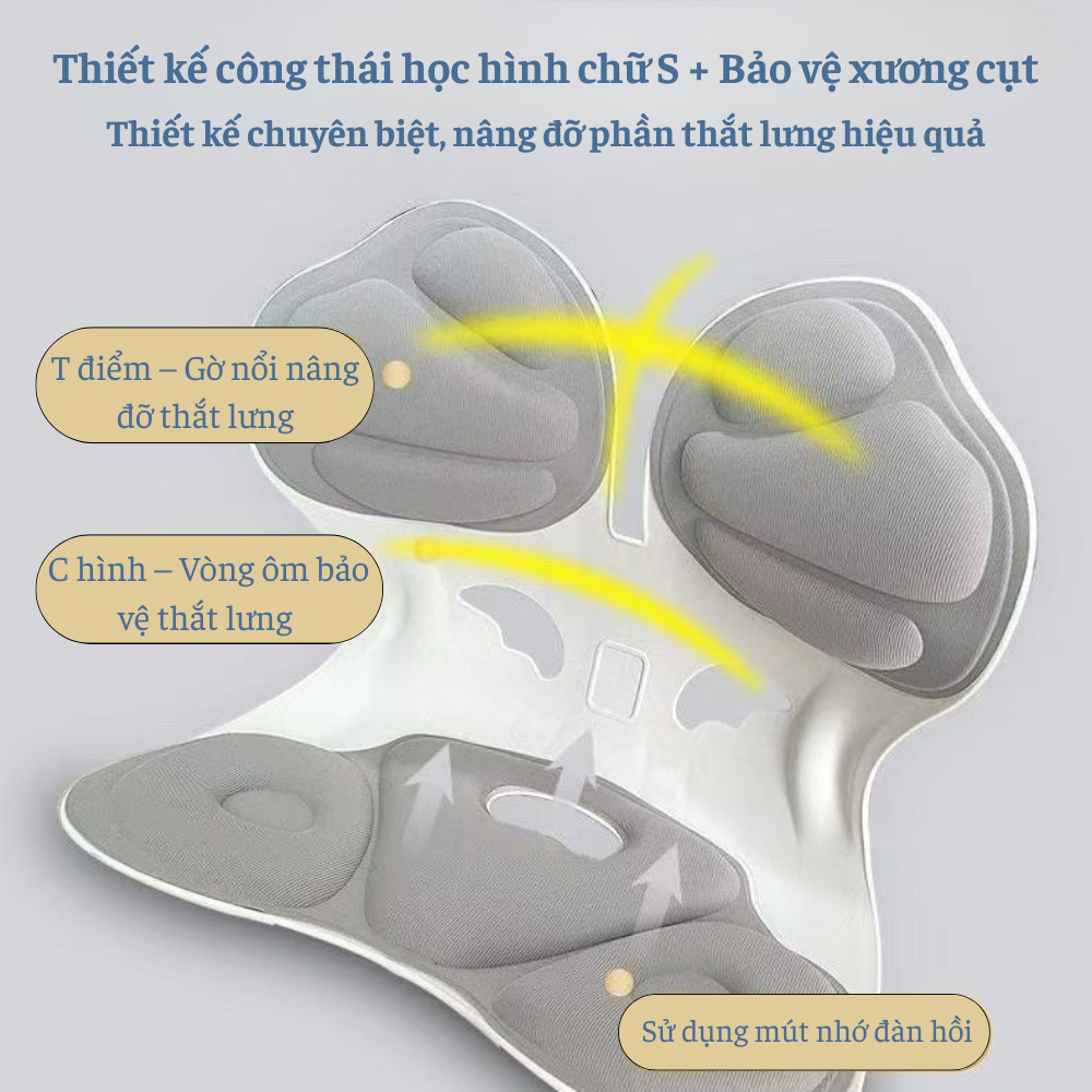 Ghế Bệt Tựa Lưng Công Thái Học Chống Gù Lưng, Điều Chỉnh Dáng Ngồi Đúng Chống Cong vẹo cột sống Người Lớn, Trẻ Em | BigBuy360 - bigbuy360.vn