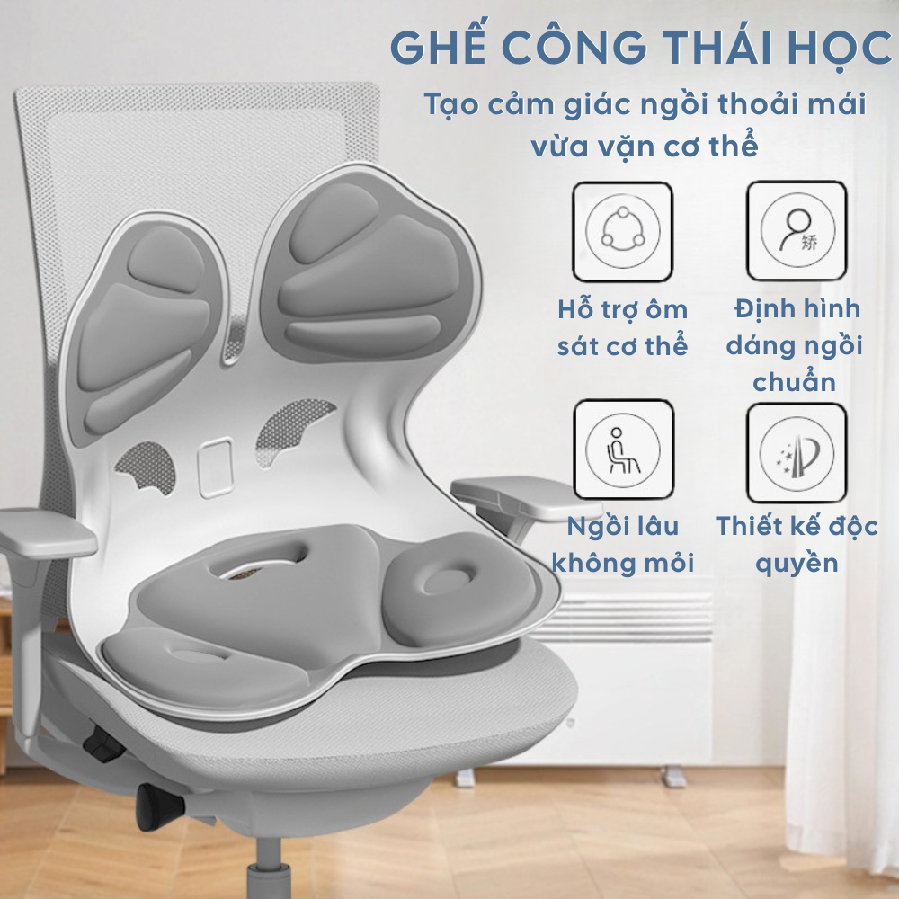 Ghế Bệt Tựa Lưng Công Thái Học Chống Gù Lưng, Điều Chỉnh Dáng Ngồi Đúng Chống Cong vẹo cột sống Người Lớn, Trẻ Em | BigBuy360 - bigbuy360.vn