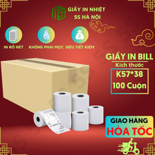  Combo 1 thùng giấy in bill K57x38 dùng cho máy pos taxi quán cafe siêu thị 