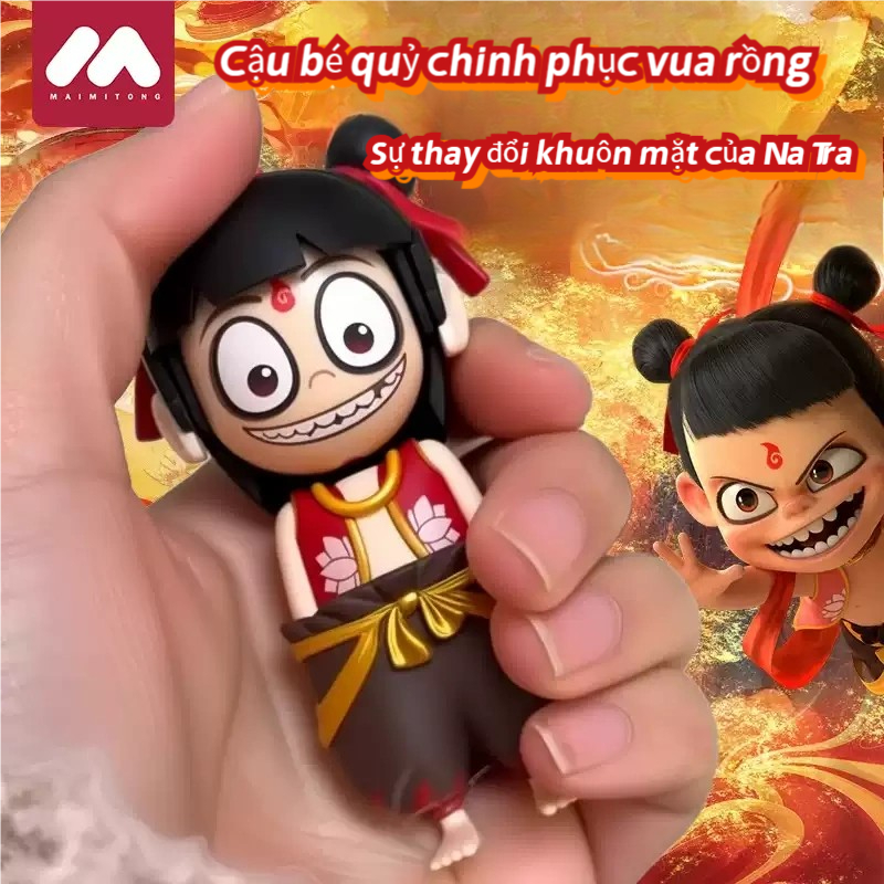 Mô hình đồ chơi Na Tra BATRM Móc khóa Nazhe nhân vật họa hình biến đổi khuôn mặt Ngao Bính