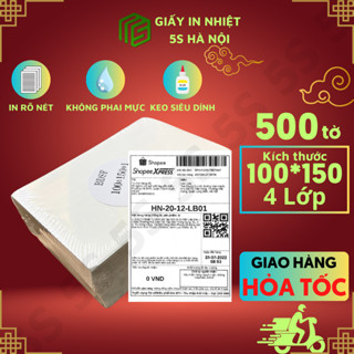  Giấy In Nhiệt A6 Tệp 500 tờ Loại Dày Khổ 100x150mm In Đơn Hàng In Bill TMĐT 