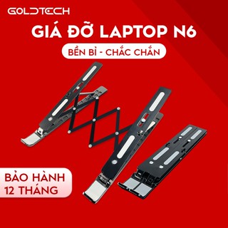 Giá đỡ LAPTOP, MACBOOK, IPAD GoldTech N6 bằng nhôm có thể điều chỉnh độ cao, đế tản nhiệt kê laptop