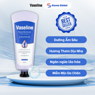  TUÝP Kem Dưỡng Da Chân Vaseline C2Y Deep Moisture Foot Cream 60ml– Dưỡng Ẩm Mềm Mại & Ngăn Khô Nứt 