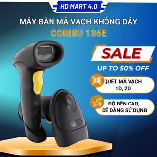 Máy quét mã vạch CORISU 136E không dây quét mã qr, 1d, 2d  độ bền cao dễ dàng sử dụng bảo hành 12 tháng