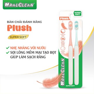 Combo 2 Bàn Chải Đánh Răng OralClean Plush Super Soft - Siêu Mềm Chăm Sóc Nướu Nhạy Cảm