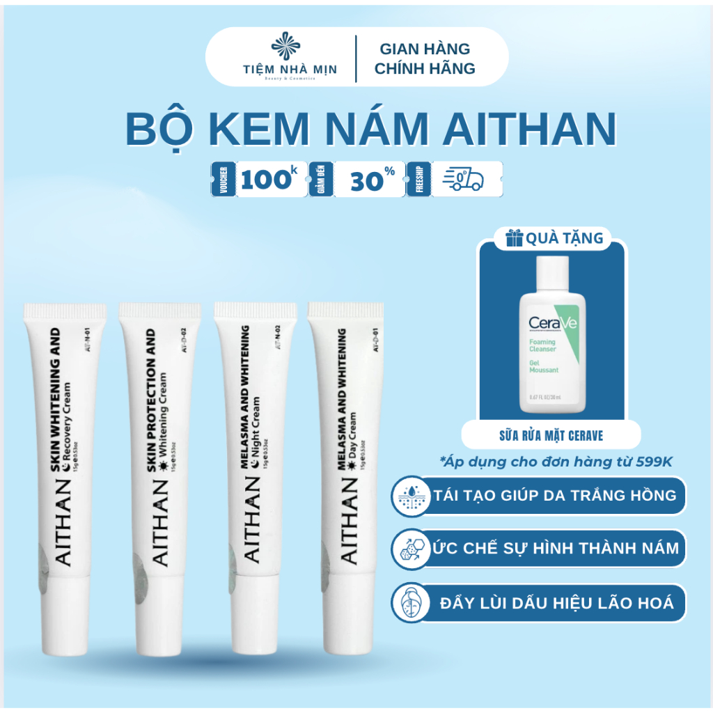 Bộ Kem AITHAN Hỗ Trợ Làm Trắng Da, Giảm Tình Trạng Nám 15g