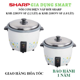 Nồi cơm điện nắp rời Sharp KSH-228SNV-SF dung tích 2.2 lít & 1.8 lít - Lòng nồi chống dính, xửng hấp