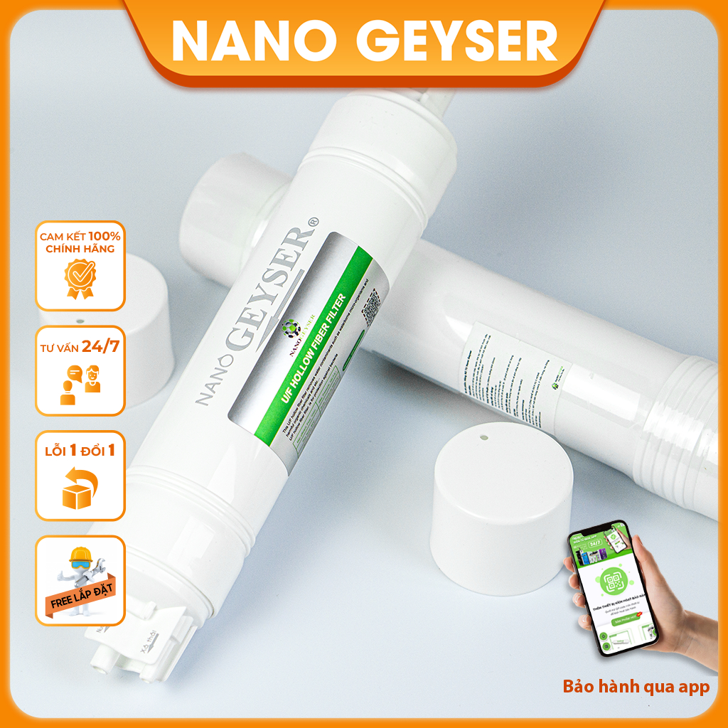 Lõi lọc nước số 4, lõi UF Hollow Fiber Filter Nano Geyser dùng cho máy lọc nước NANO UF Eco Crystal