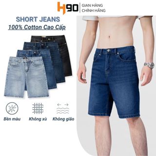 Quần Short Jean Nam H90 Dáng Suông, Quần Bò Ngố Chất Denim Không Co Giãn, Bền Màu, Không Xù QSJ01