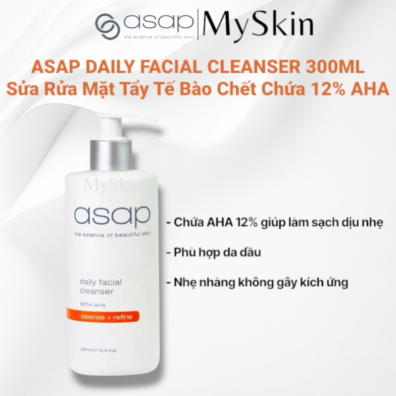 [300ml SẴN] Sữa rửa mặt hàng ngày làm sạch sâu ASAP DAILY/ GENTLE CLEANSER 300ML